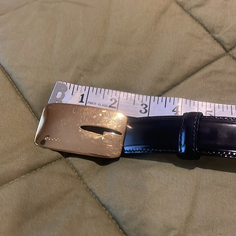 GUCCI black patten leather retro / vintage belt authentic - Picture 3 of 13